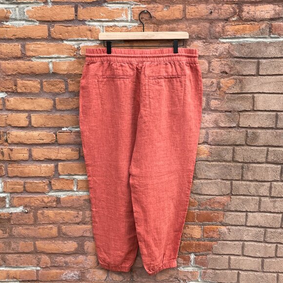 [SOLD on eBay] Athleta Linen Red Tapered Athleisure Joggers Petite 14 - Picture 2 of 8